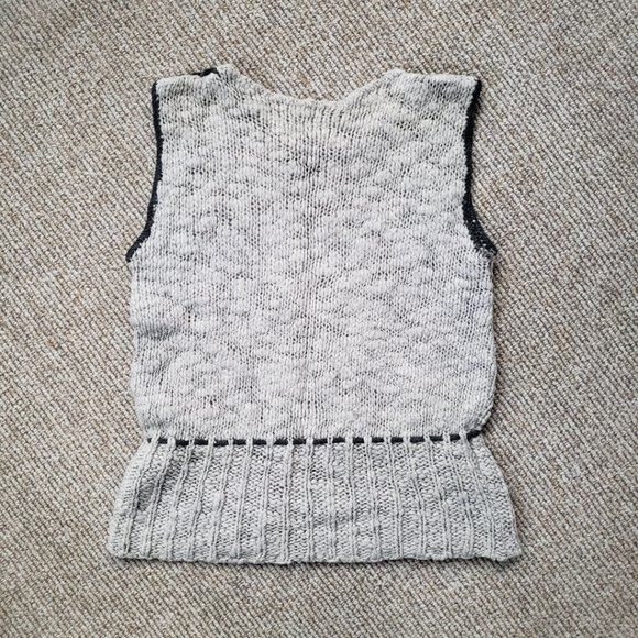 VINTAGE 80's Wool Sweater Vest Women's Small Gray - Picture 9 of 9